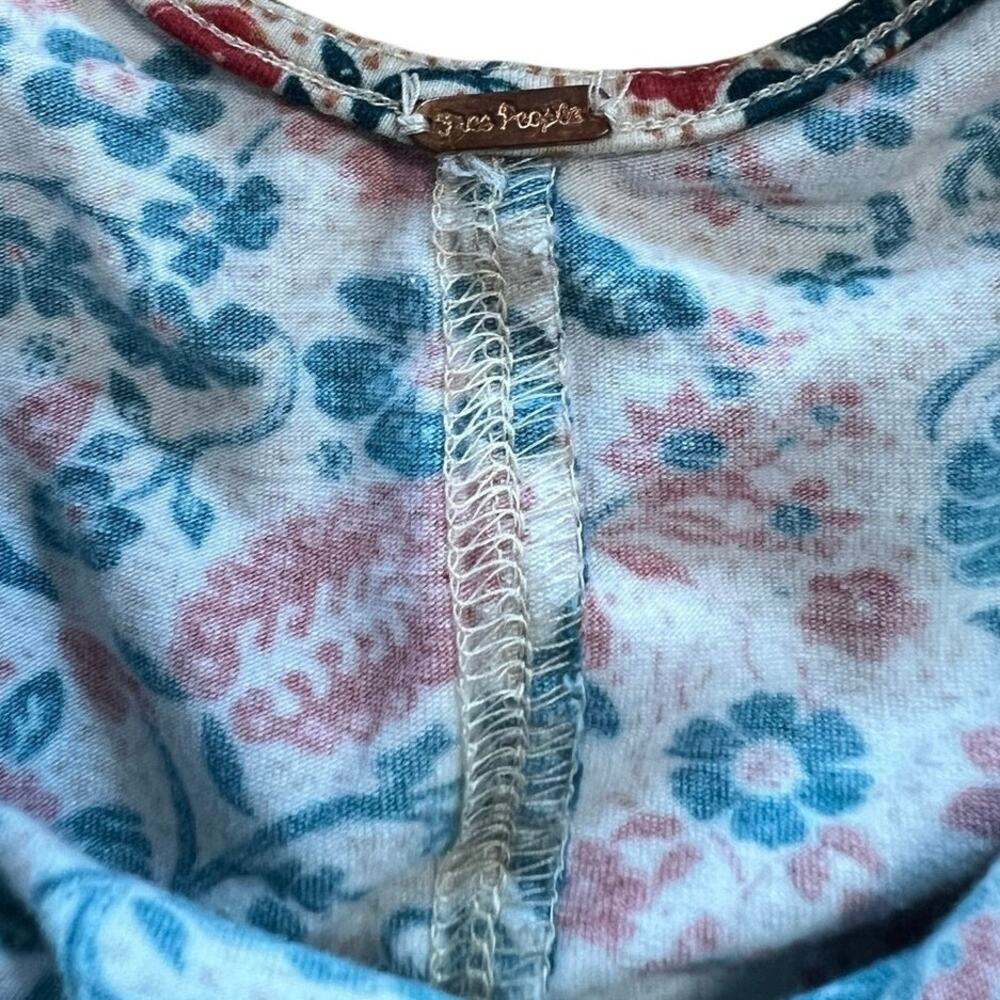 Free People Melanie Long Sleeve Floral Crisscross Back Top | XS - Picture 6 of 8